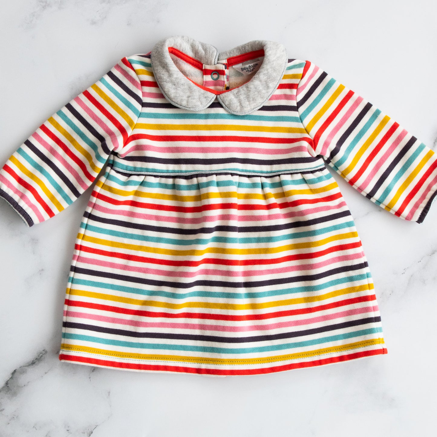 Baby Boden Stripe Dress (0-3M)